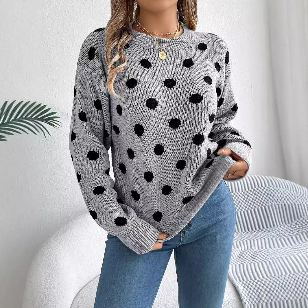 Pull femme classique à pois