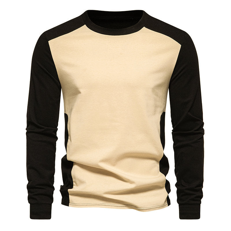 T-shirt homme manches longues confortable manches contrastantes