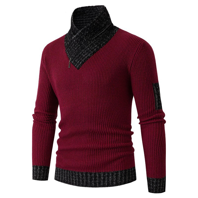 Pull homme asymétrique motif texturé