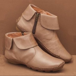 Bottines élégantes en cuir avec fermeture éclair latérale pour femme