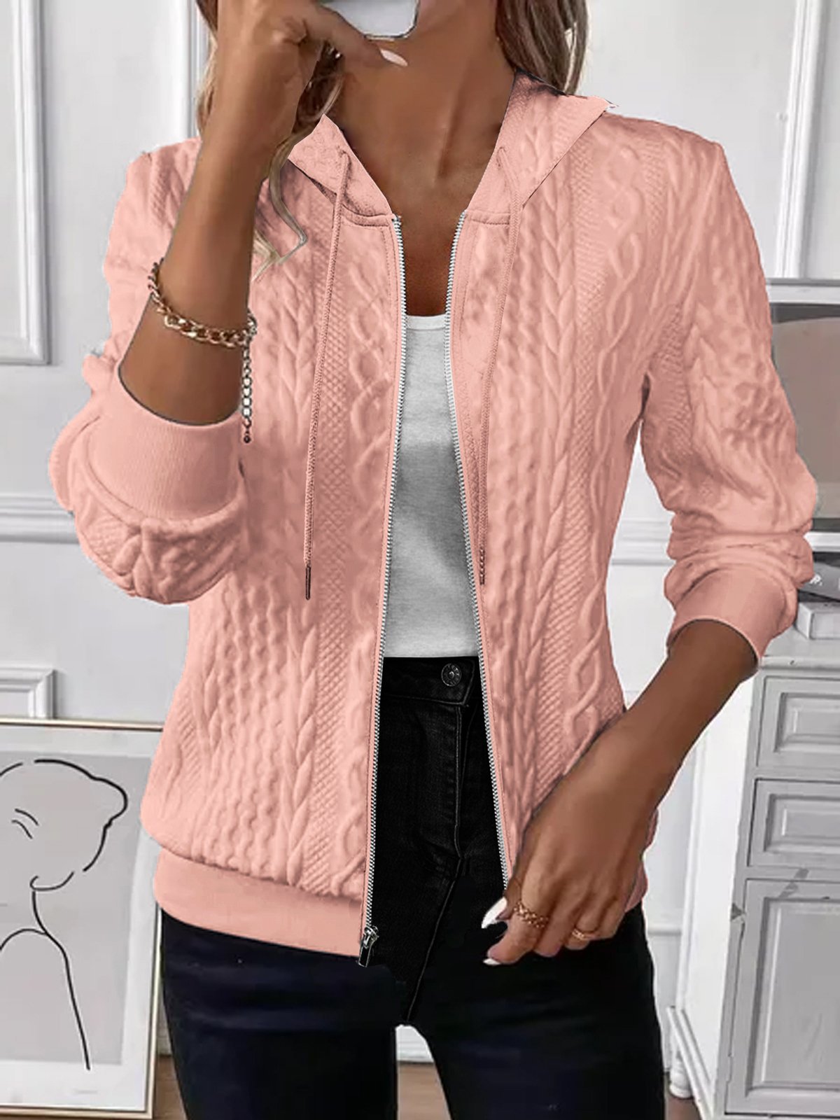 Cardigan femme Capuche Chaud Élégant