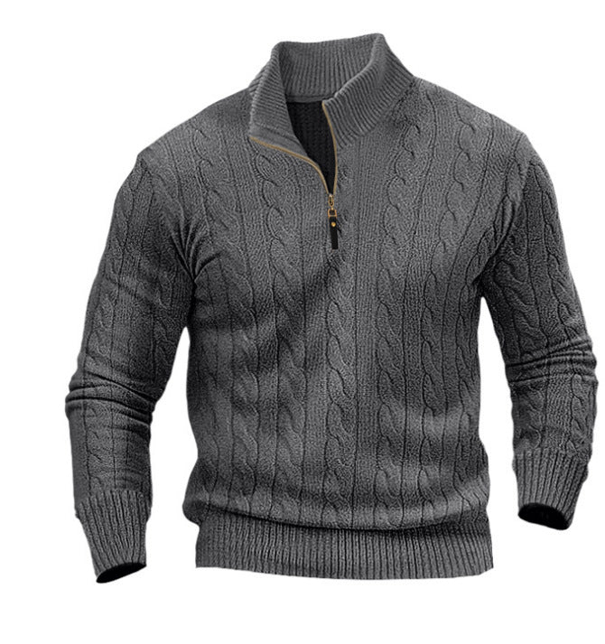 Pull-over homme torsadé, col ouvert, moderne