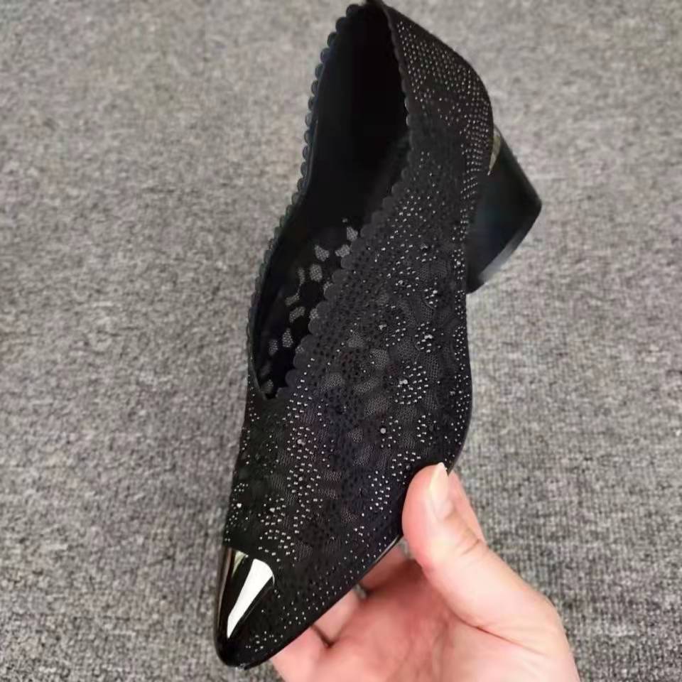 Escarpins à paillettes avec motif floral pour femme