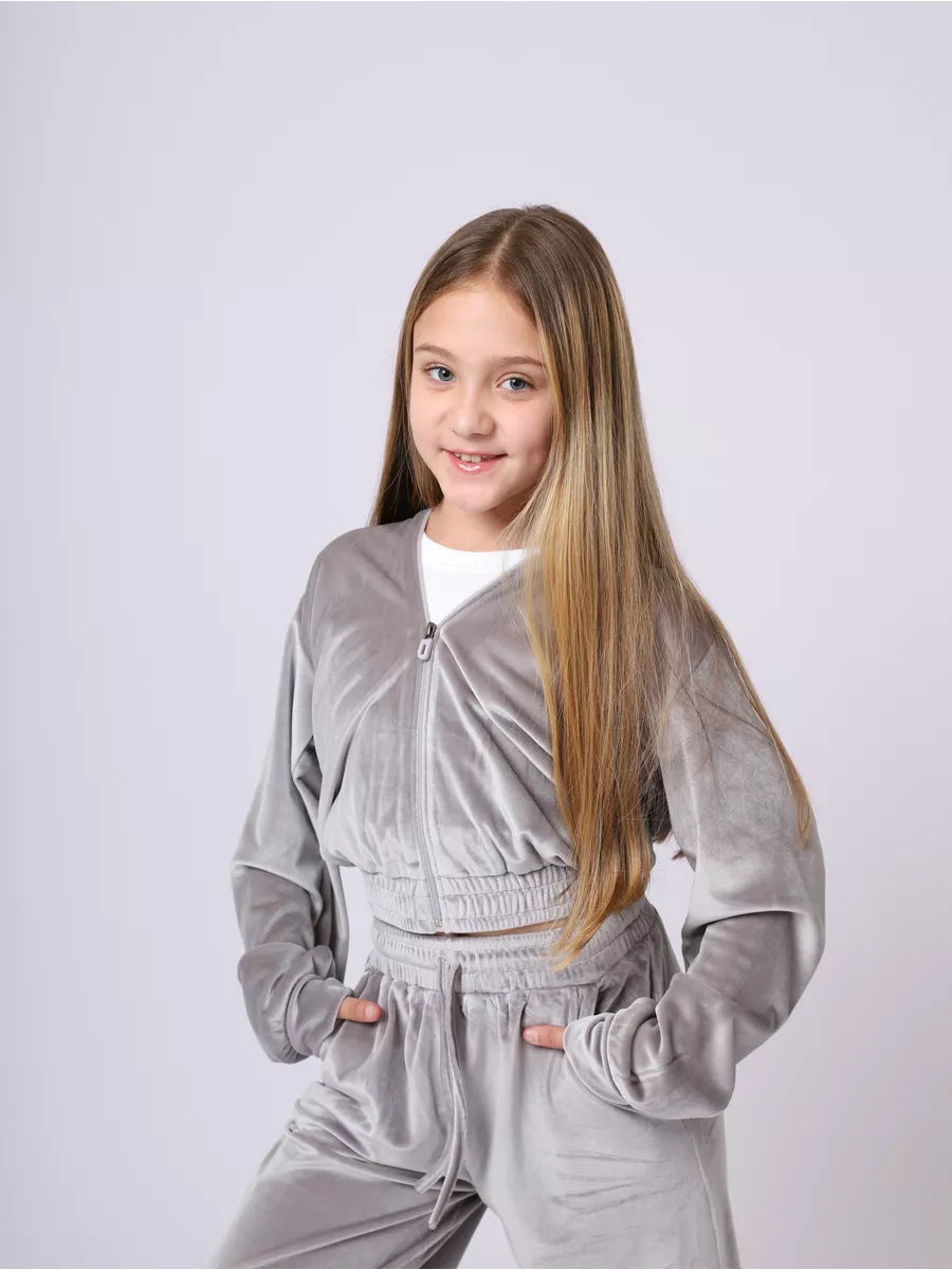 Ensemble de sport velours femme à capuche élastique