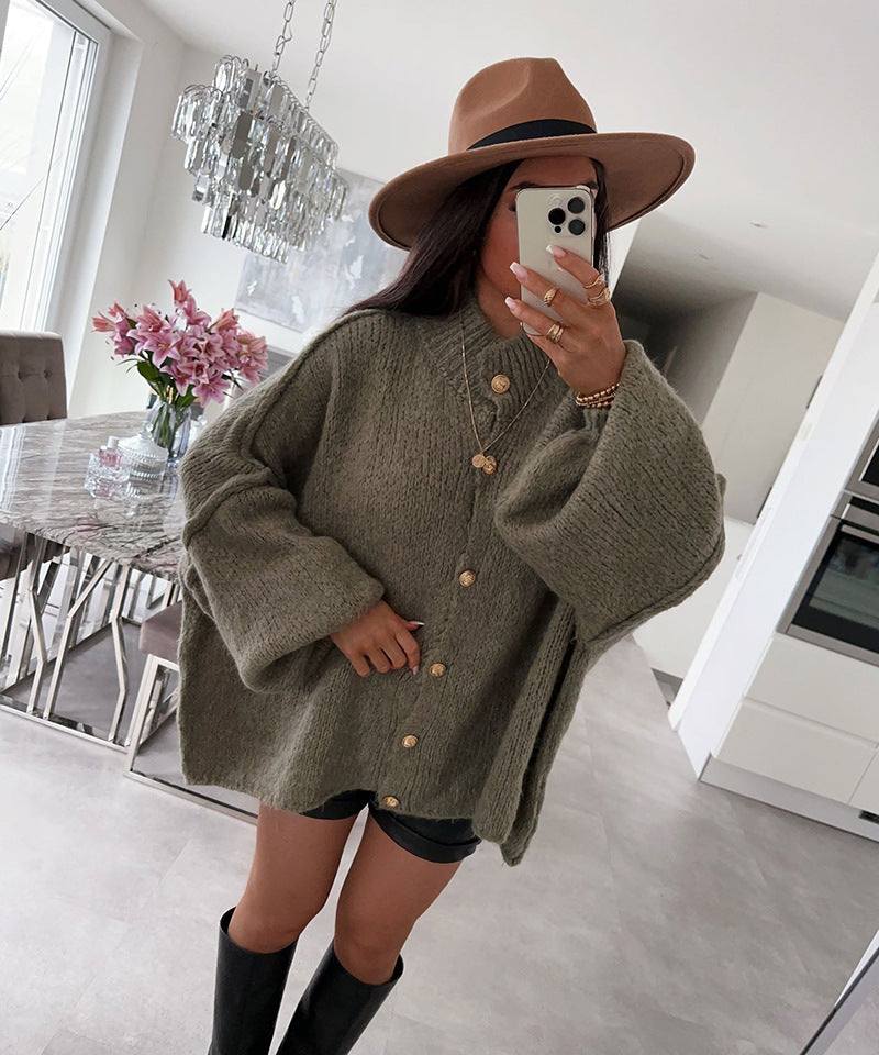 Gilet tricoté femme confortable oversized