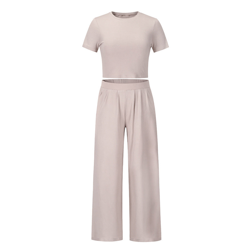 Ensemble top et pantalon large confortables d'été pour femmes