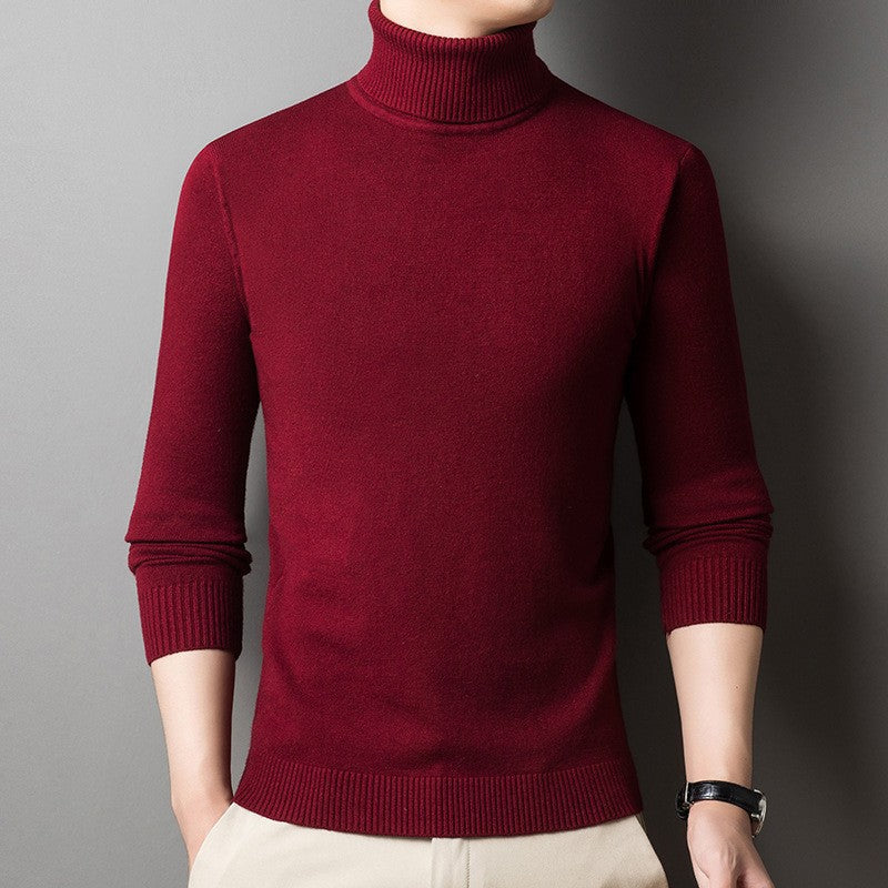Pull Homme Col Roulé Ajusté Tendance