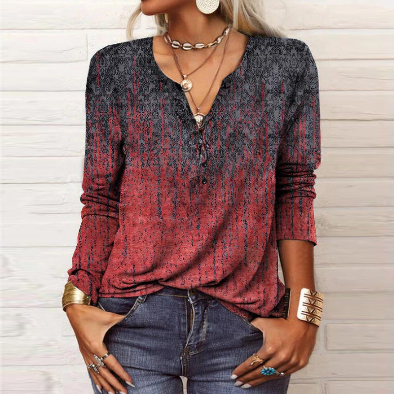 Chemise décontractée femme Manches longues Motif tendance