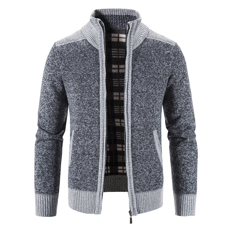 Cardigan Homme Col Montant Maille Structurée