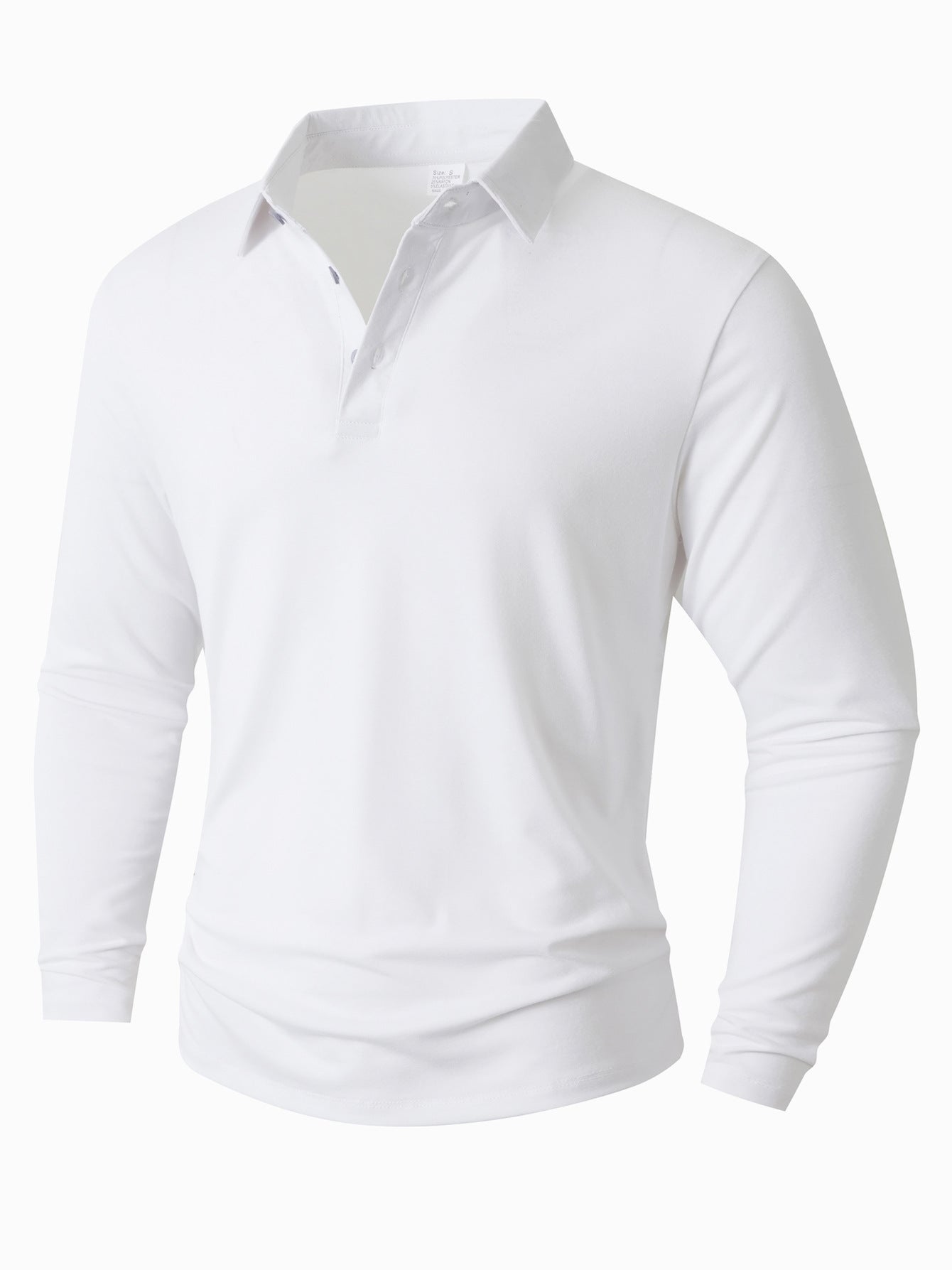 Polo à manches longues pour hommes, coupe ajustée moderne
