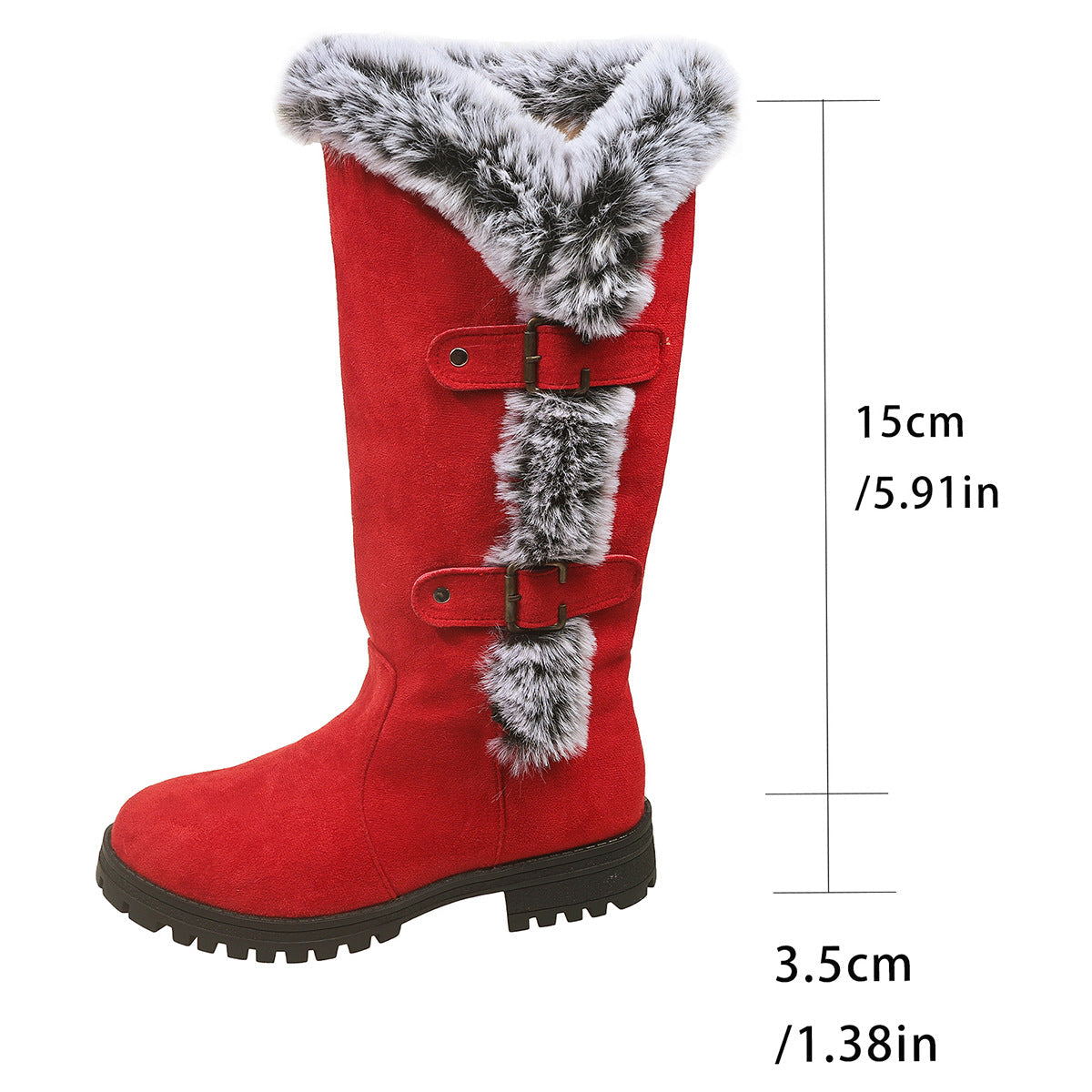 Bottes d'hiver Femme Doublure peluche Antidérapantes