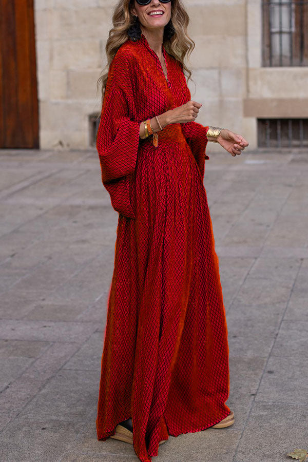 Robe longue élégante pour femme à manches amples