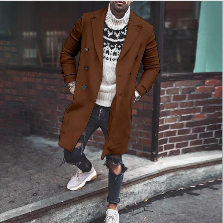 Manteau homme élégant noir long
