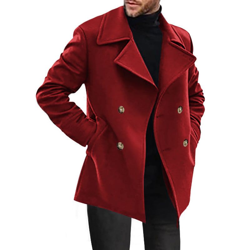 Manteau en laine élégant pour homme à double boutonnage