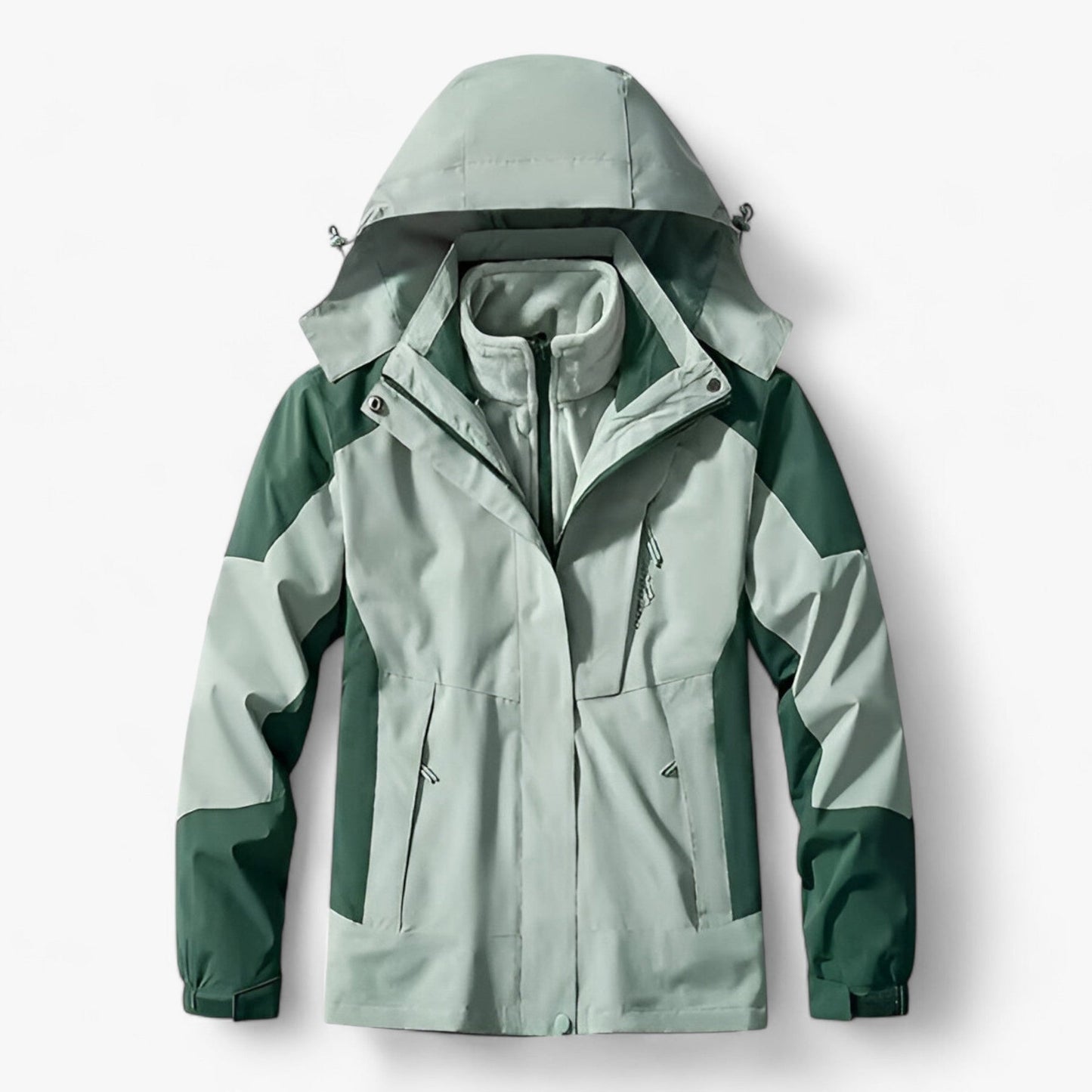 Veste de randonnée imperméable pour homme avec capuche et doublure polaire