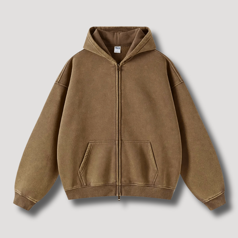 Grand sweat à capuche zippé pour homme