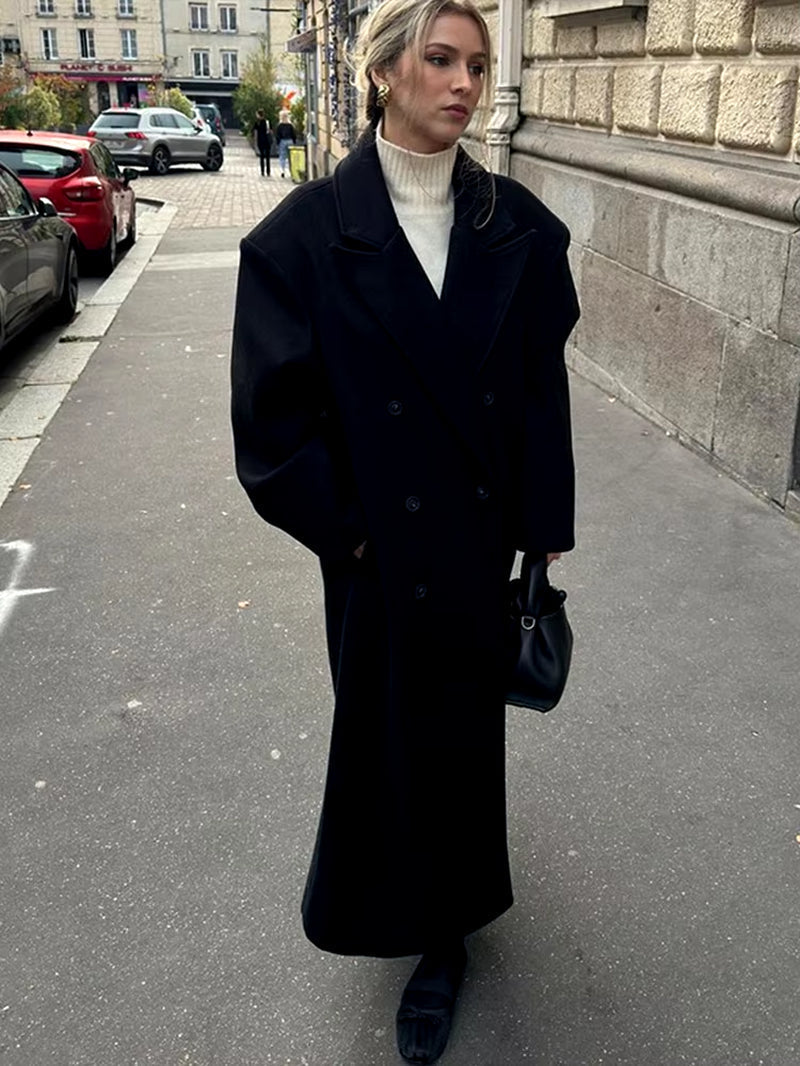 Élégante veste pour femme - Long trench-coat à col revers