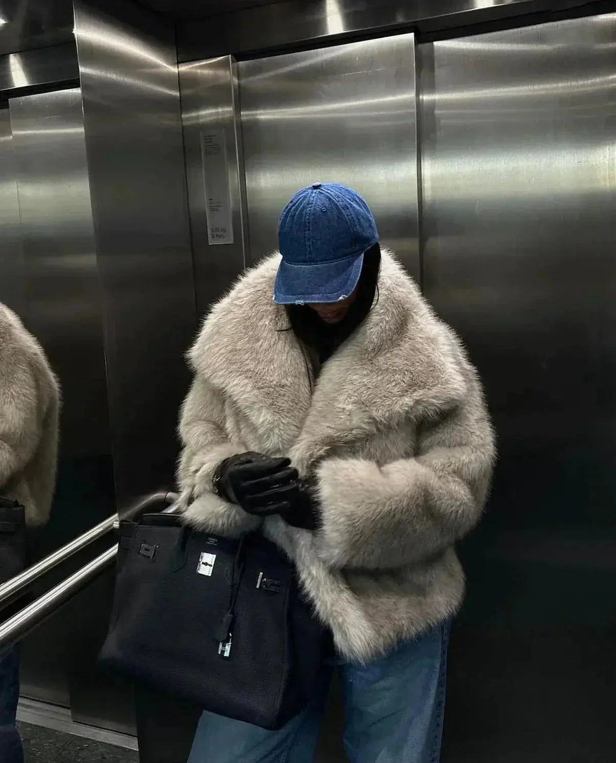 Manteau en fausse fourrure douce Manteau d'hiver en fausse fourrure