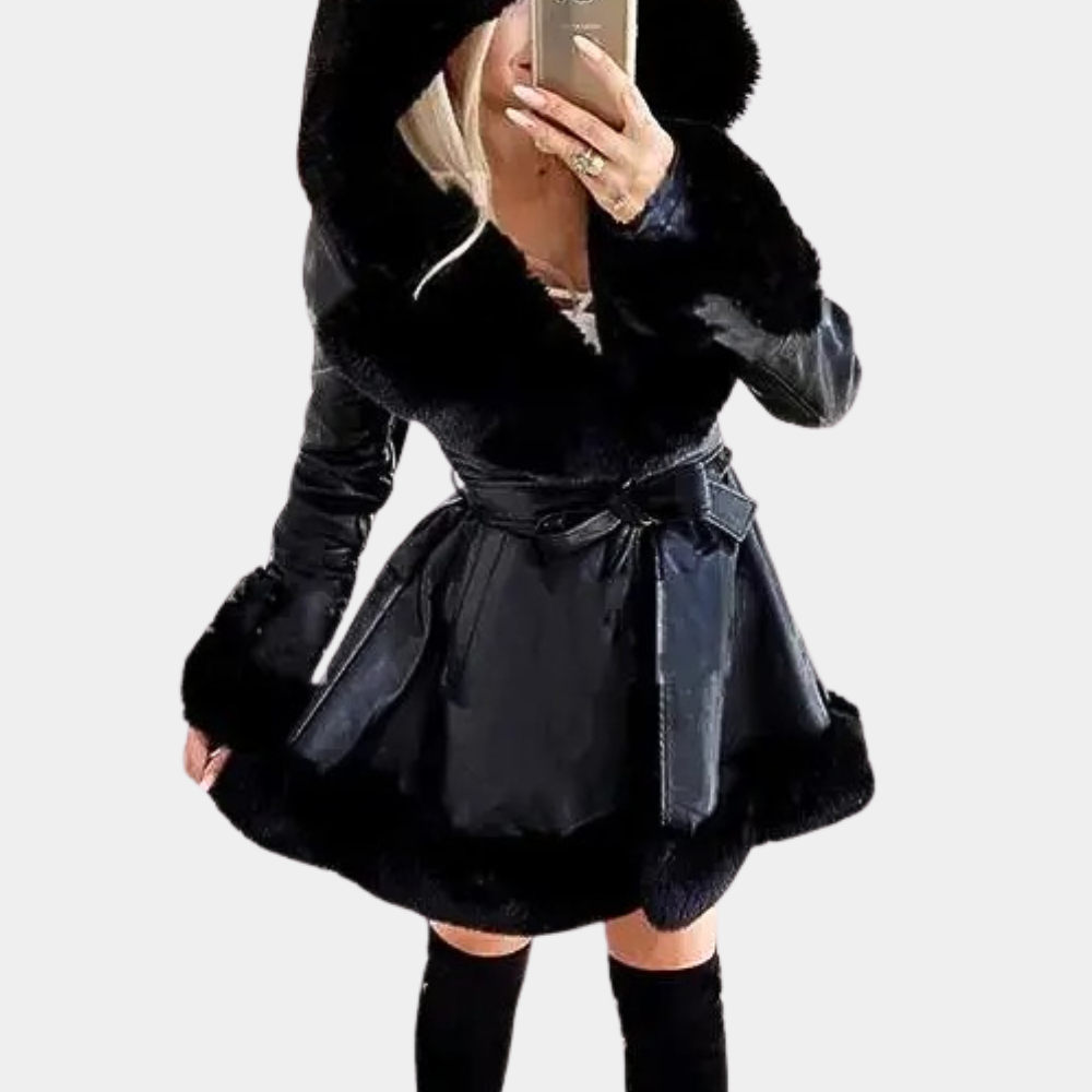 Veste d'hiver pour femme chaude à capuche élégante