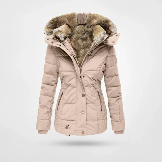 Veste d'hiver chaude avec col en fourrure