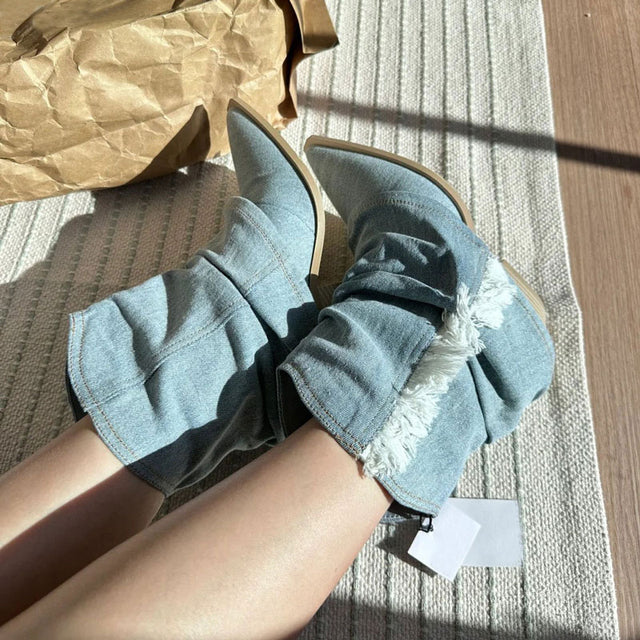 Bottes en jean tendance pour femmes