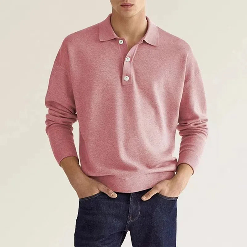 Pull-over polo classique pour homme avec col
