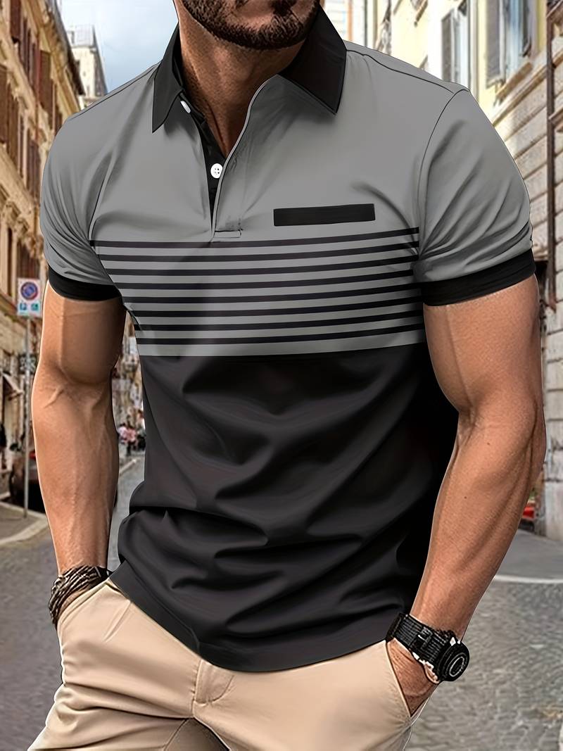 Polo Homme Rayé Manches Courtes