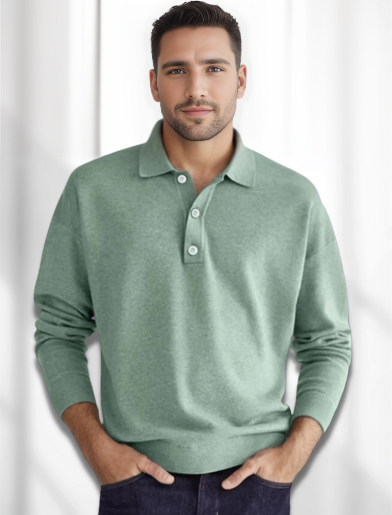 Polo homme manches longues style moderne