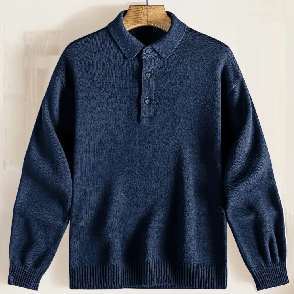 Polo-shirt homme manches longues col élégant