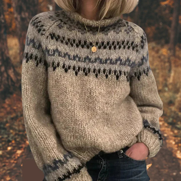 Pull tricoté femme esprit nordique