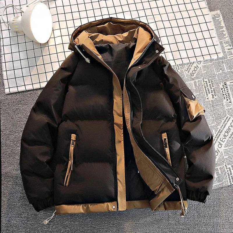 Veste d'hiver chaude à capuche pour homme
