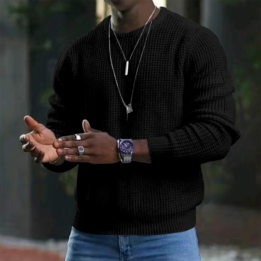 Pull homme col rond manches longues chaud