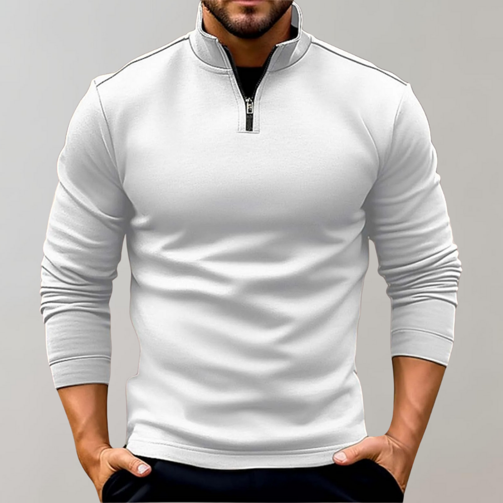Pull-over homme à manches longues et fermeture éclair