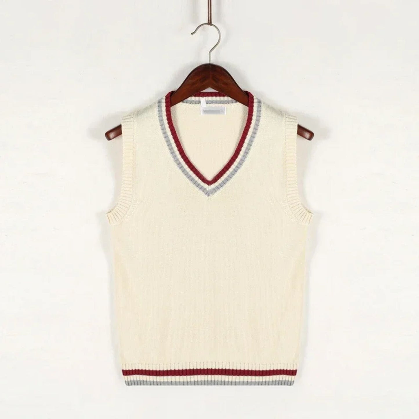 Gilet en tricot sans manches à col en V pour homme