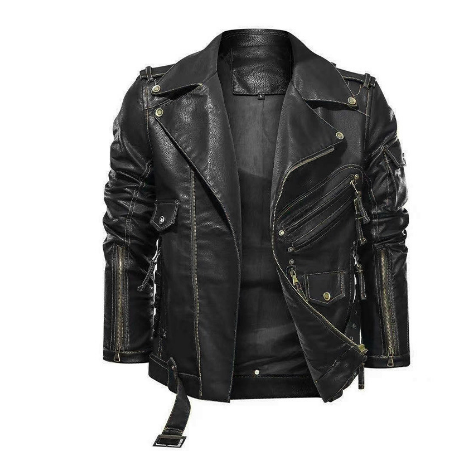 Martiner Herren Bomberjacke Schwarz Leder - IdealeKleiden