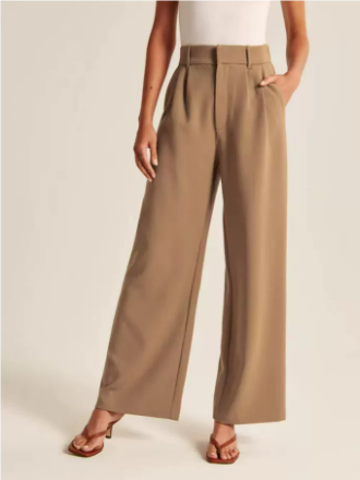 Pantalon taille haute pour femme coupe confort