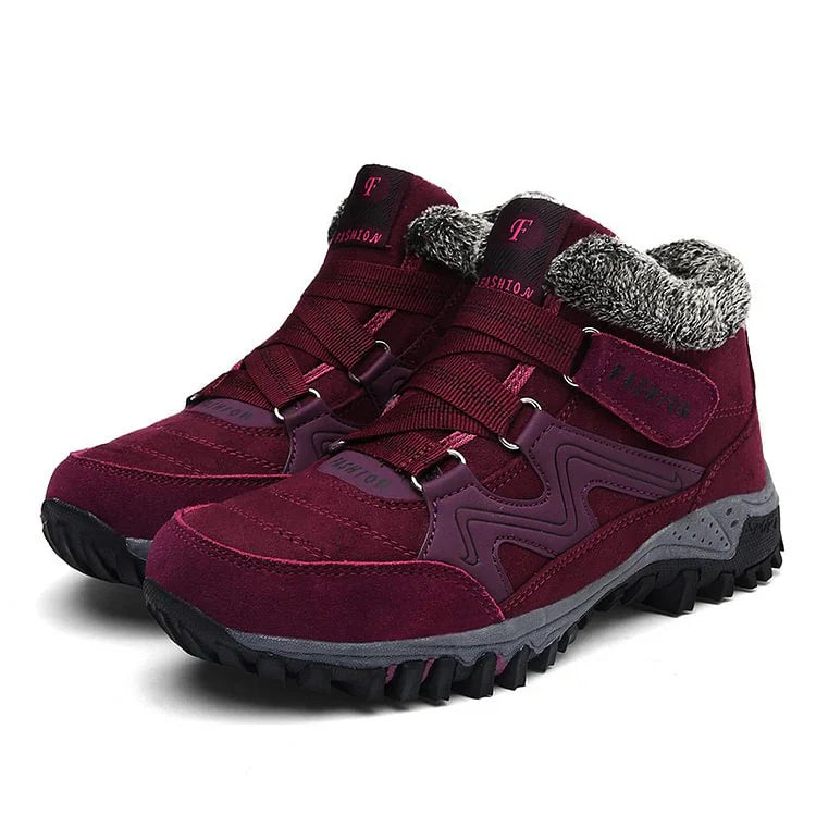 Bottes d'hiver pour femmes en cuir à plateforme et talons aiguilles