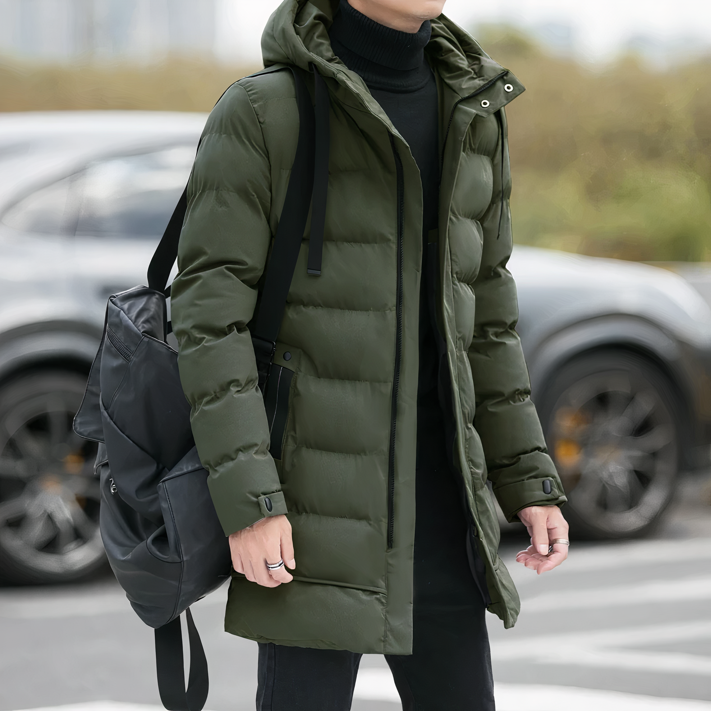 Parka chaud pour homme à capuche