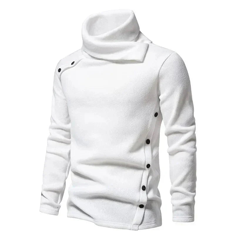 Pull à col roulé à manches longues chaud pour homme