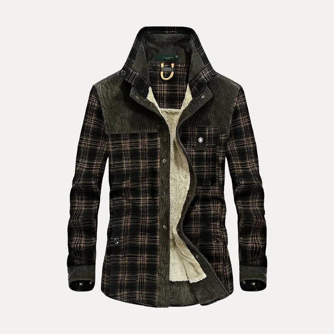 Veste d'extérieur chaude à carreaux