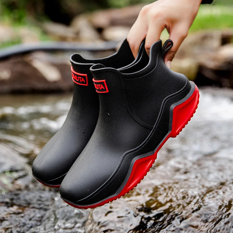 Bottes de pluie femme mi-mollet imperméables antidérapantes