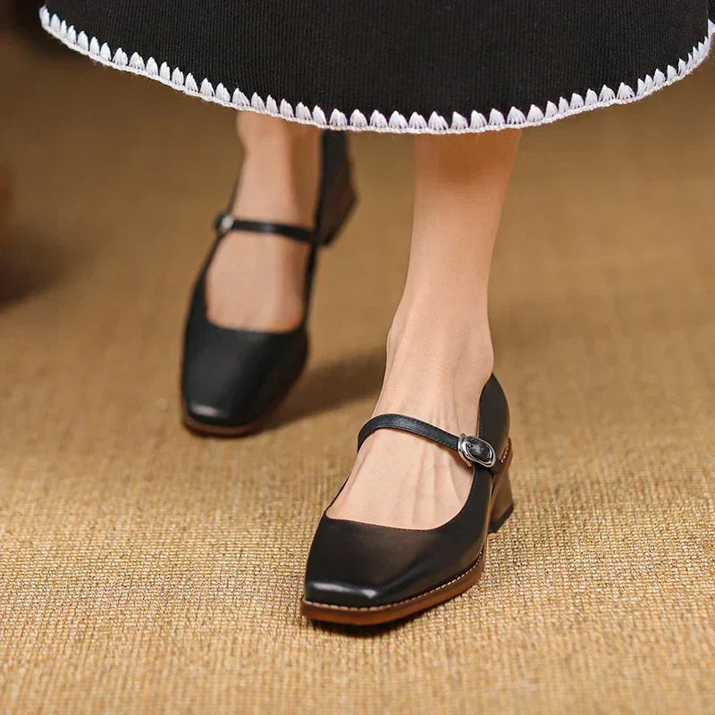 Sandales femme été lanières talon carré