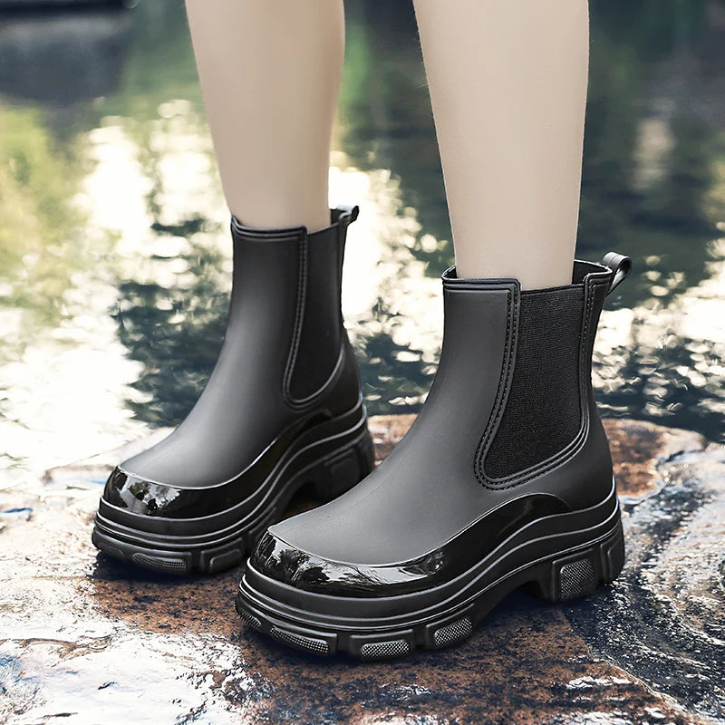 Bottes de pluie courtes imperméables à enfiler