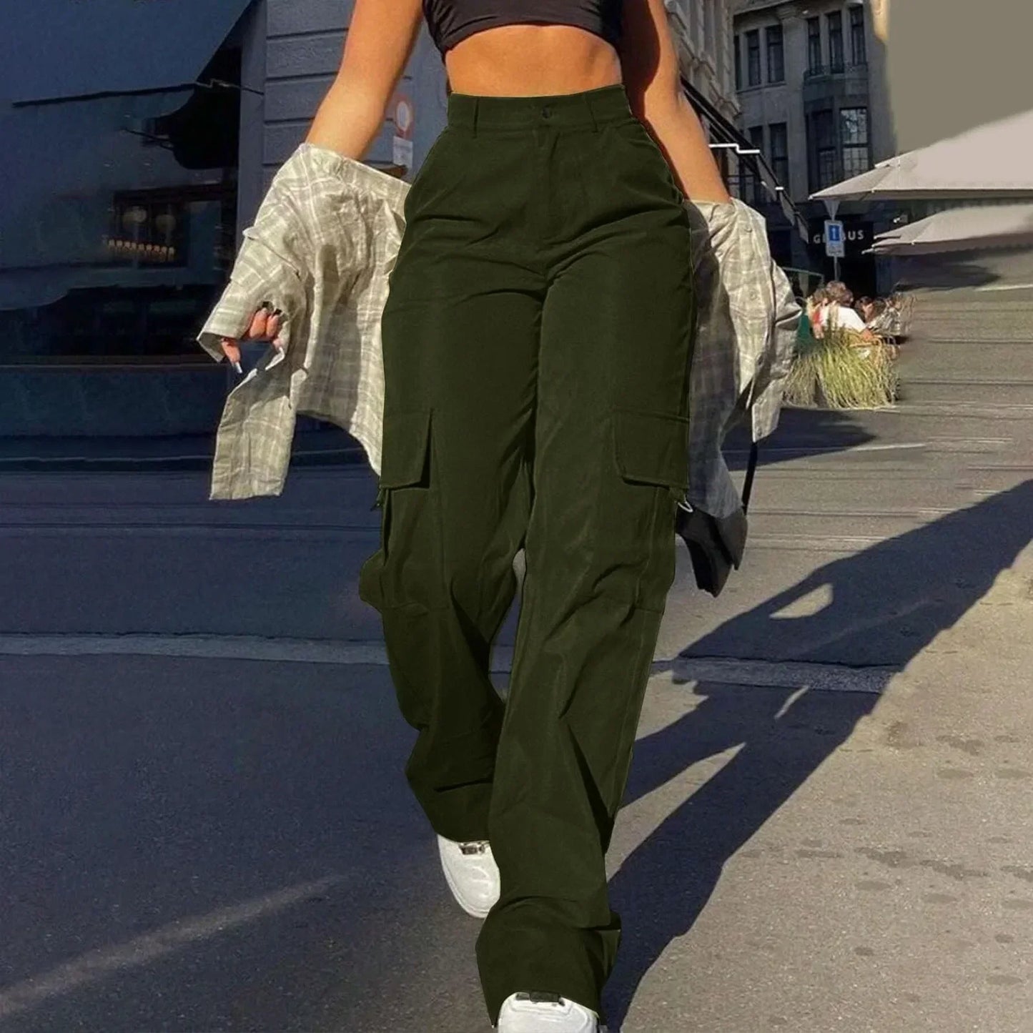 Pantalon cargo femme Confortable Avec de nombreuses poches