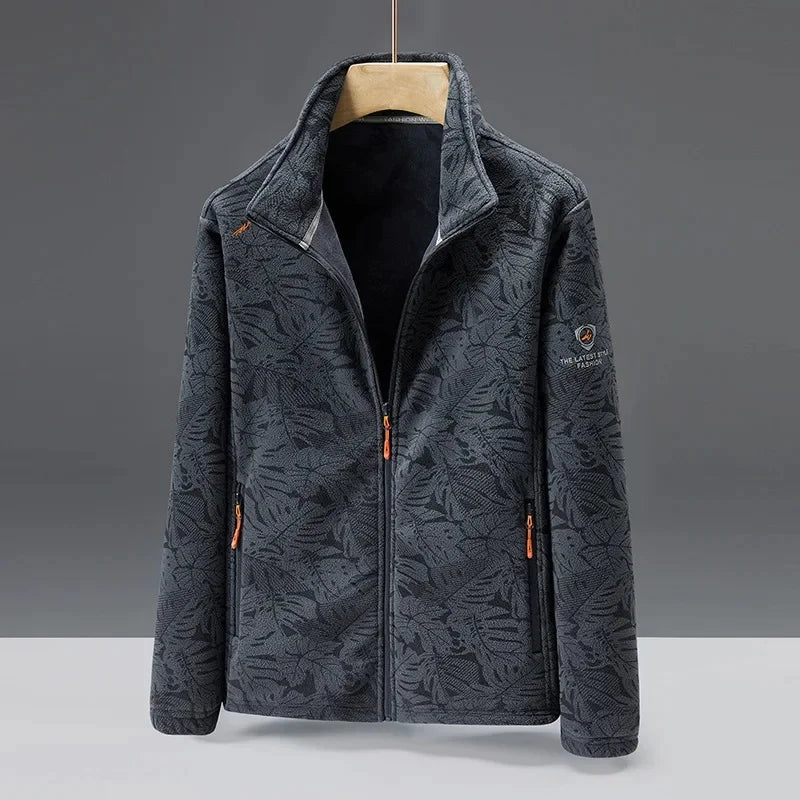Veste en polaire douce avec col montant et fermeture éclair