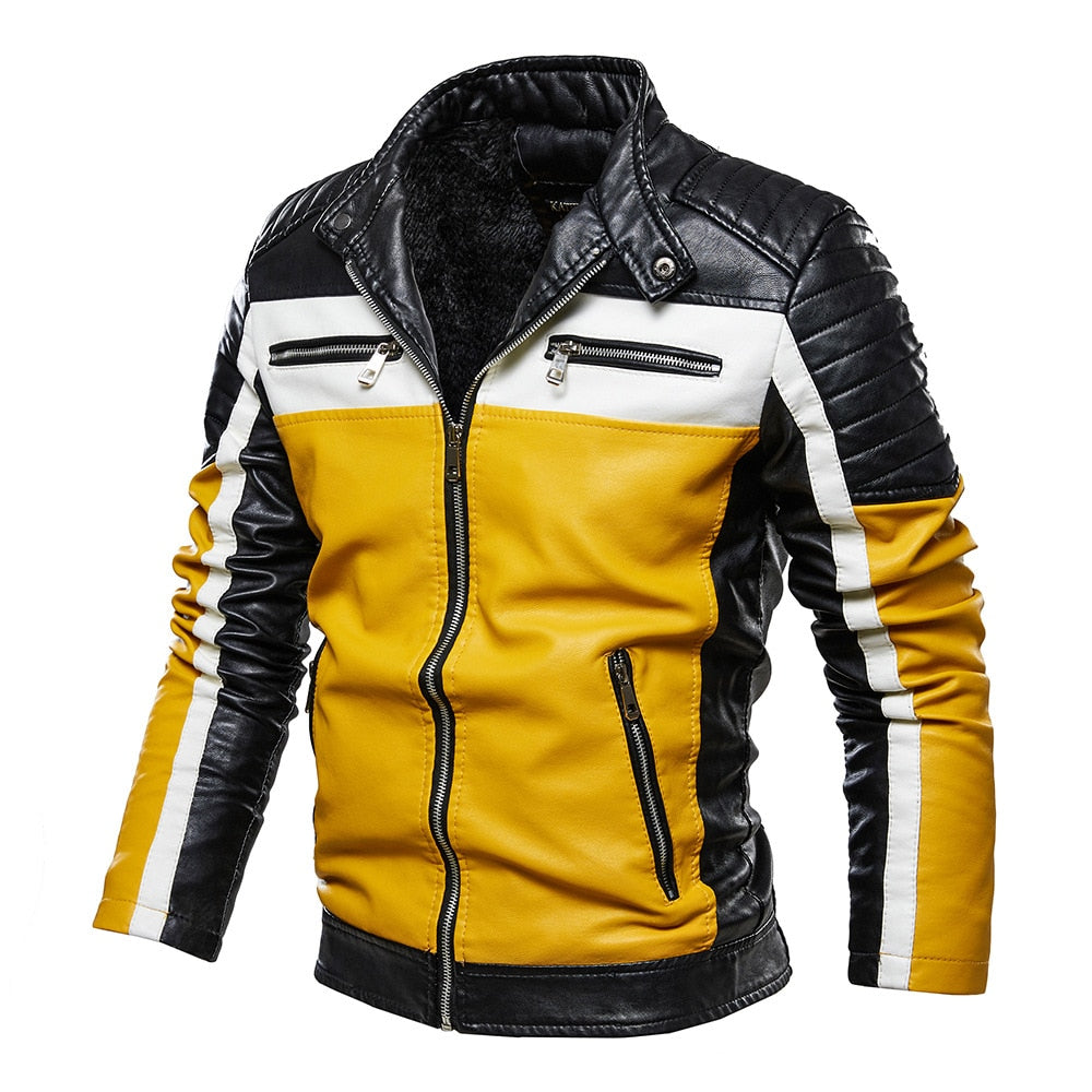 Blouson en cuir classique moderne pour homme