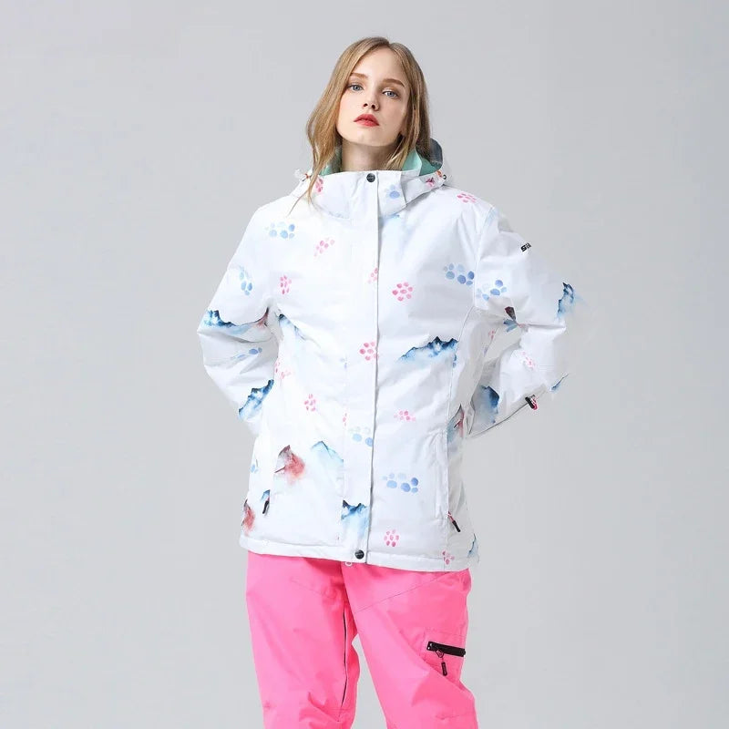 Veste de ski femme motif floral tendance