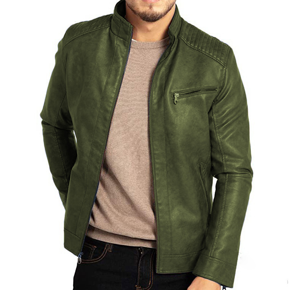 Élégante veste en cuir pour hommes