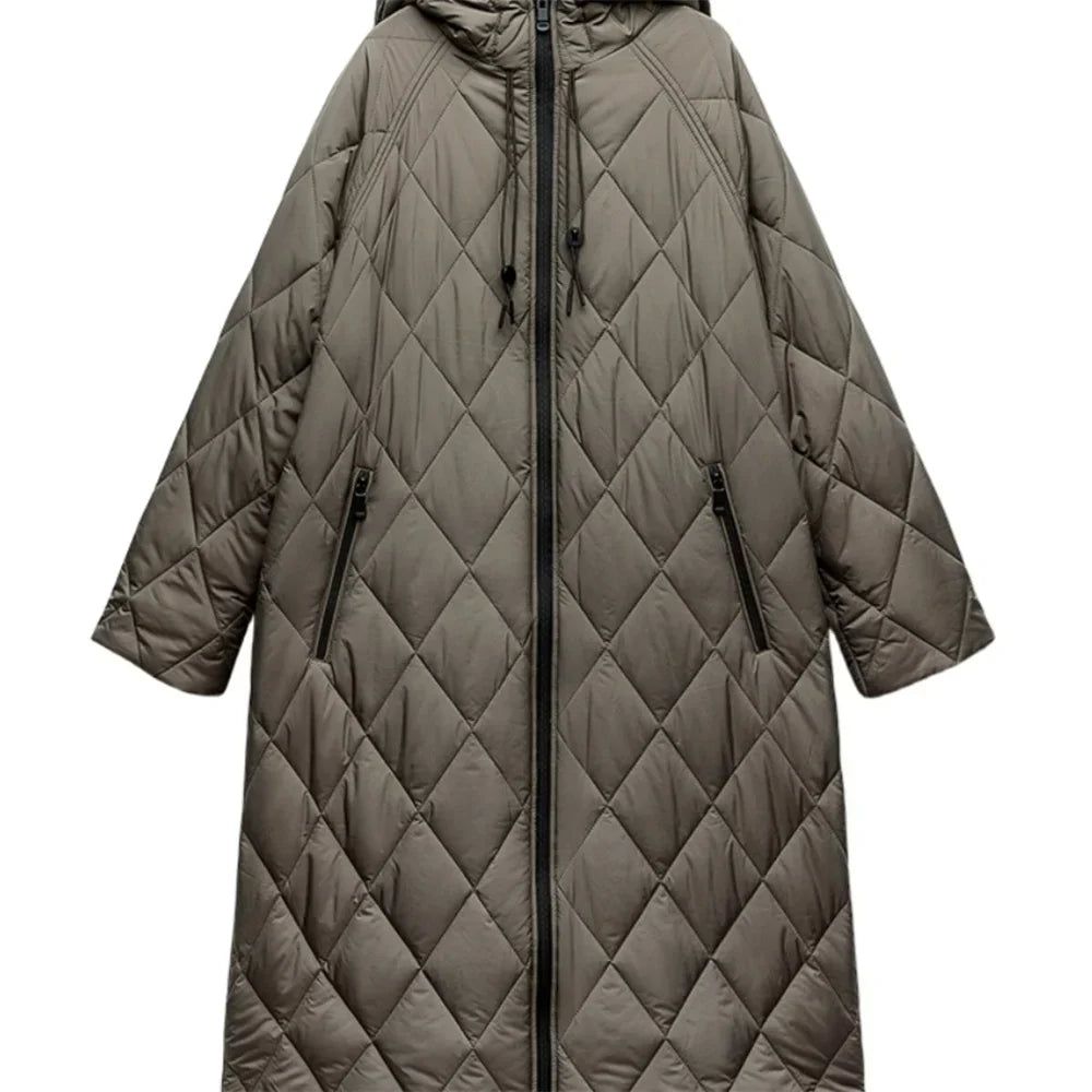 Veste décontractée pour femme Longueur genou Fermeture éclair