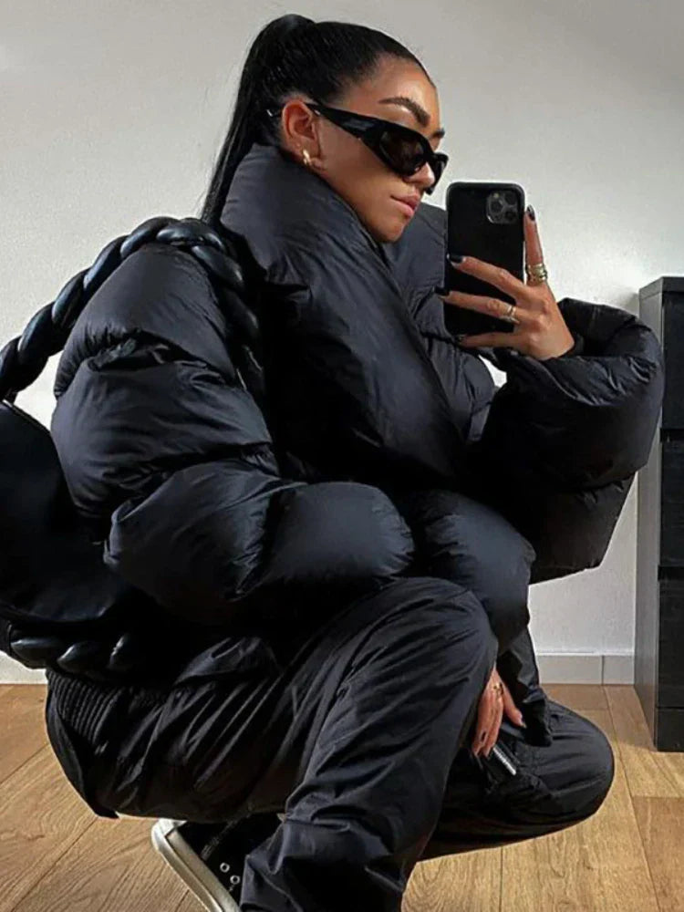 Parka oversize chaud à col montant